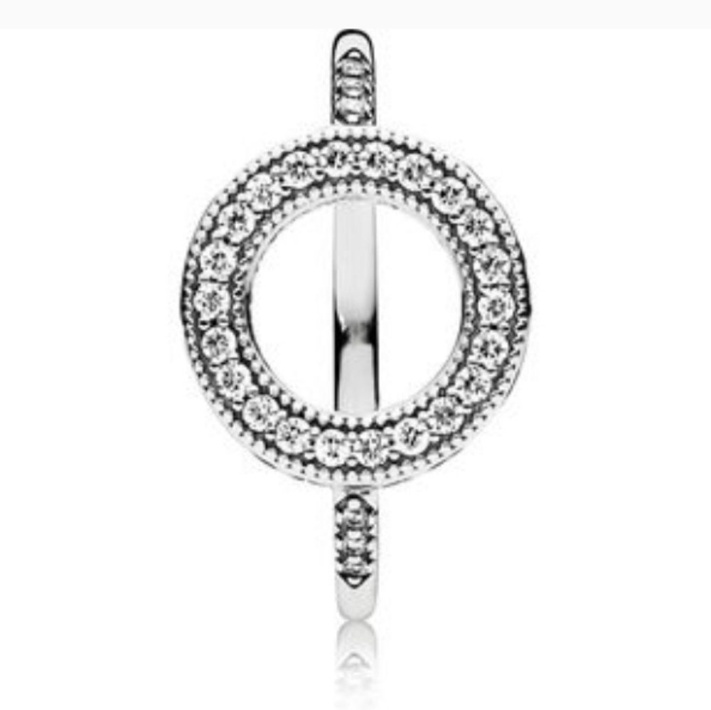 Hearts of PANDORA Halo Ring, Clear CZ